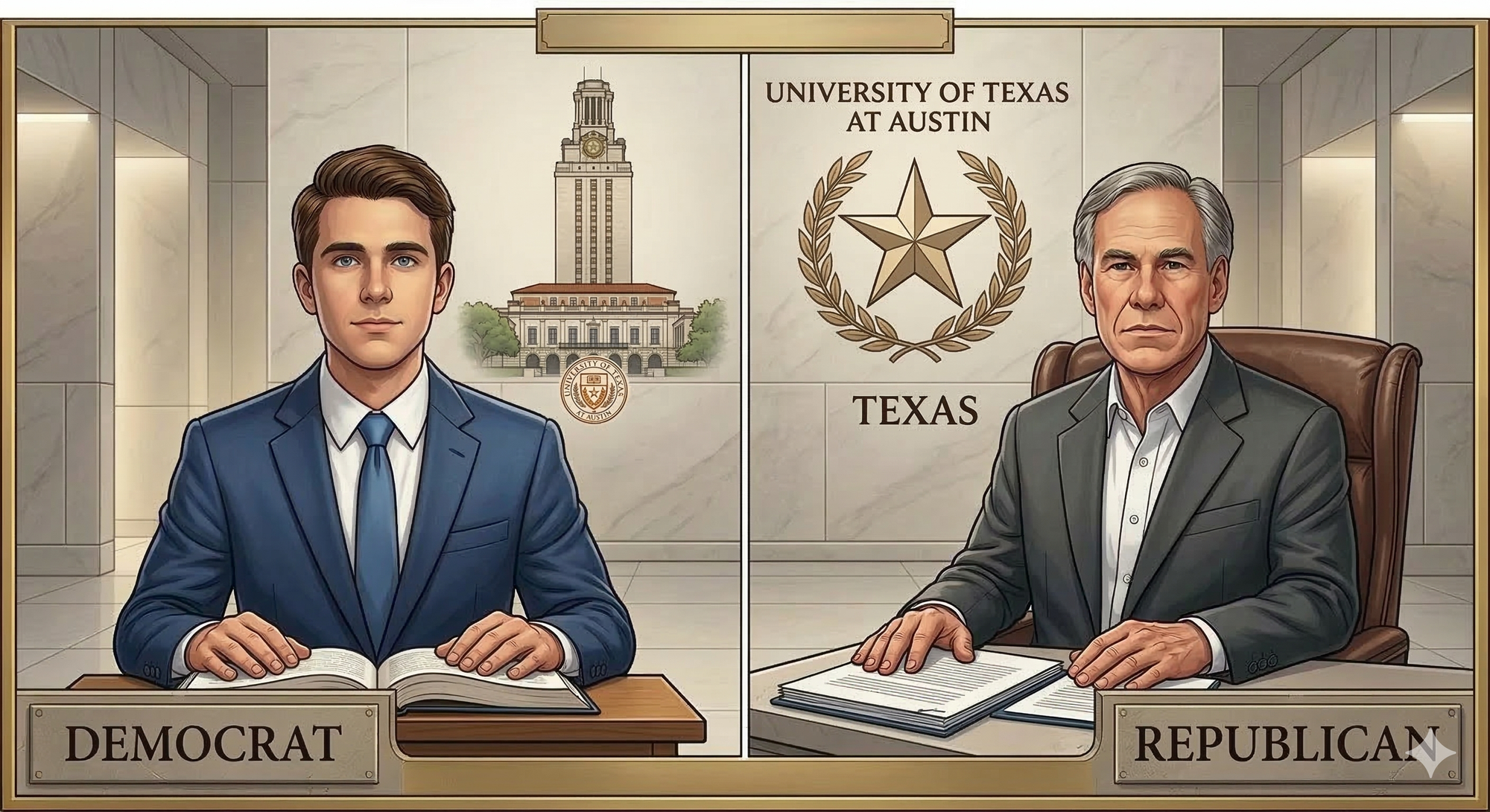 Vol. 3 [Alumni News] Two Texas Longhorns, Two Views on Iran: Abbott (FIN ’81) Warns of Security Threat, Talarico (GOV ’11) Calls War Reckless